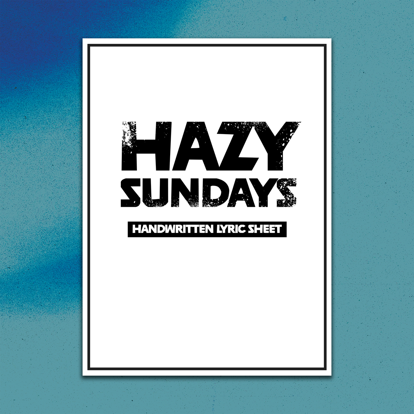 HANDWRITTEN LYRIC SHEET